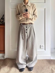 Celana Panjang <span class=keywords><strong>Plaid</strong></span> <span class=keywords><strong>Streetwear</strong></span> 2026, Celana Kerja Kasual Longgar, Celana High Waist, Celana Kaki Lebar untuk Wanita - Product Image 3