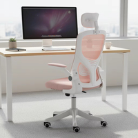 Chaise de bureau en maille respirante certifiée CE pour le bureau à domicile, chaise ergonomique pour ordinateur avec accoudoirs rabattables