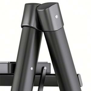 Scala a Pioli Pieghevole in Plastica e Ferro Rossa, Facile da Riporre, per <span class=keywords><strong>Cucina</strong></span>, Casa, Scale, Magazzino, Uso Esterno - Moderna - Product Image 4