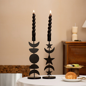 Nuevo listado desmontable Mystic Moon Star Metal portavelas cónico portavelas Eid portavelas - Product Image 3