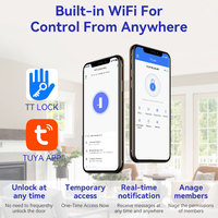 Premium Tuya WLAN Schlüsselloses Türschloss Fingerabdruck, Karten- & Fernbedienung Digitales Schloss für Moderne Wohnungen