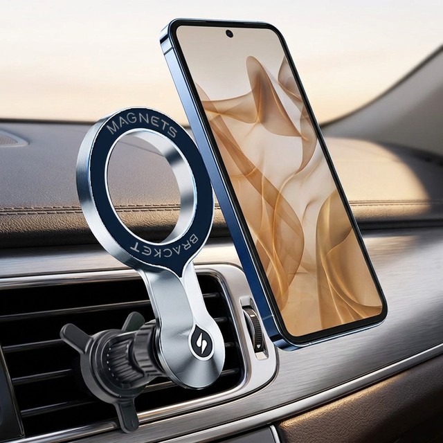 N52 Strong Magnetic Car Phone Holder for Metal Telescopic Hook Air Vent Mount 360 Rotating Stable Bracket Stand in Vehicle