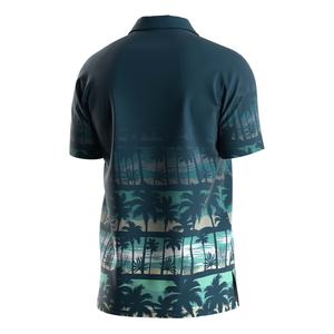 Chemise pour homme à manches courtes, style hawaïen, en tissu floral sublimé, pour la plage et l'été, Odm Sublimation Button Floral Seaside Wear - Product Image 4