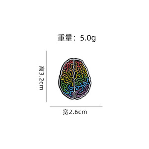 Wowei Hot-Selling Órgão Humano Cérebro Dos Desenhos Animados Emblema Criativo Novo Colorido Pintados À Mão Cérebro Liga Óleo Gota Broche para Médico - Product Image 3