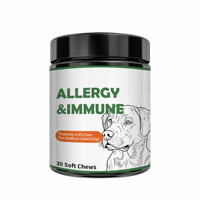 Suplemento para Mascotas PetViva, Probiótico para Alergias e Inmunidad, Masticables Blandos para Perros Medianos, 30 Masticables, Salud Intestinal, Venta al Por Mayor, Fábrica OEM