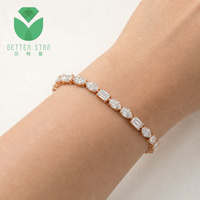 Bracelet tennis Betterstar en diamants de laboratoire certifiés IGI, taille mixte, marquise ovale, or rose 14K 18K, D VVS, luxe personnalisé, unisexe