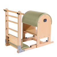 Spuer Fiber Cuir et éponge rembourré Longueur de base confortable Baril d'échelle Pilates en bois réglable