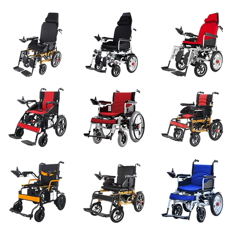 Hot Sell automatic foldable wheel chair electric Wheelchair portable Aluminum Steel folding Electric Wheelchair For Lightweight
