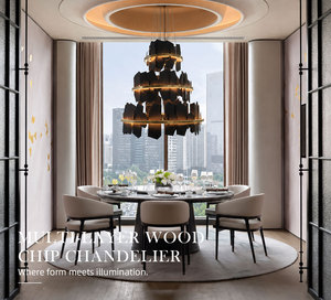 Real Slate Stone Tiered <b>Chandelier</b> Adjustable Suspension Wire For Luxury Villa Lobby Hotel <b>Large</b> Space Decor Pendant Light - Product Image 5