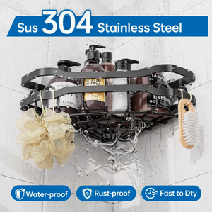 Étagère d'angle murale moderne pour salle de bain d'hôtel, sans perçage, en forme d'éventail, pour douche et rangement - Product Image 3