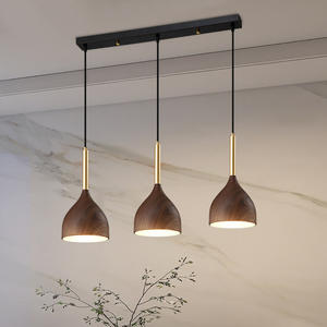 Single Head Nordic Modern Minimalist Wood Grain Pendant Light LED Adjustable Height DIY Middle Dining Room <b>Headboard</b> Dining - Product Image 3