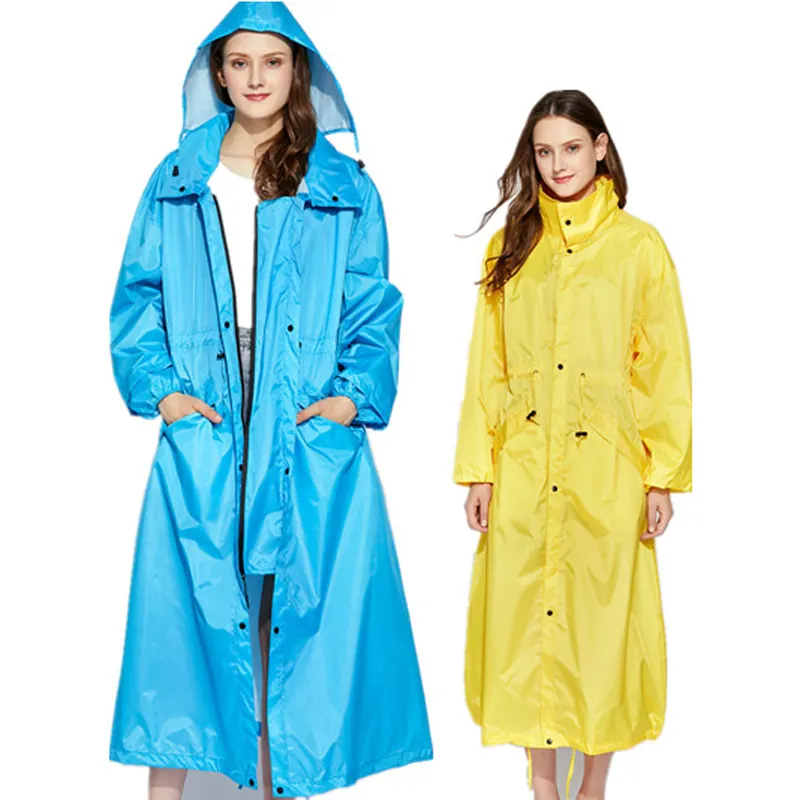 Nouvelle mode respirant hommes et femmes Long imperméable Poncho dames imperméable allonger imperméable adultes veste coupe-vent vêtements de pluie