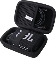 Étui de transport rigide en EVA noir personnalisé avec poche intérieure en maille et rangement pour câbles pour enceinte Bluetooth JBL Go 3 Mini