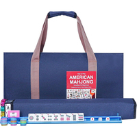 Set Mahjong Amerika Universal 166 Ubin Tas Bahu Hitam Klasik 4 Rak Serbaguna Penggeser Barang Koleksi
