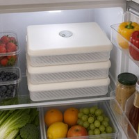 Stapelbare voedselbewaarbox met datumtracker deksel, meerlaags plastic opbergdoos voor dumplings, groenten, fruit, koelkast, vriezer, injectie.