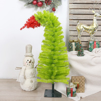 Nouvel Arbre de Noël Fantaisie Bicolore Vert à Col Incurvé, Décoration de Table pour Fêtes à Domicile
