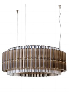 Lustre LED en verre et acier inoxydable Italamp <span class=keywords><strong>Carmen</strong></span> pour salon, salle à manger, entrée, table à manger, luxe haut <span class=keywords><strong>de</strong></span> gamme - Product Image 5