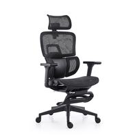 Chaise de bureau de direction de haute qualité 2025 avec dossier ergonomique en maille 3D, accoudoirs et repose-pieds doubles, fonction pivotante - Certifiée BIFMA