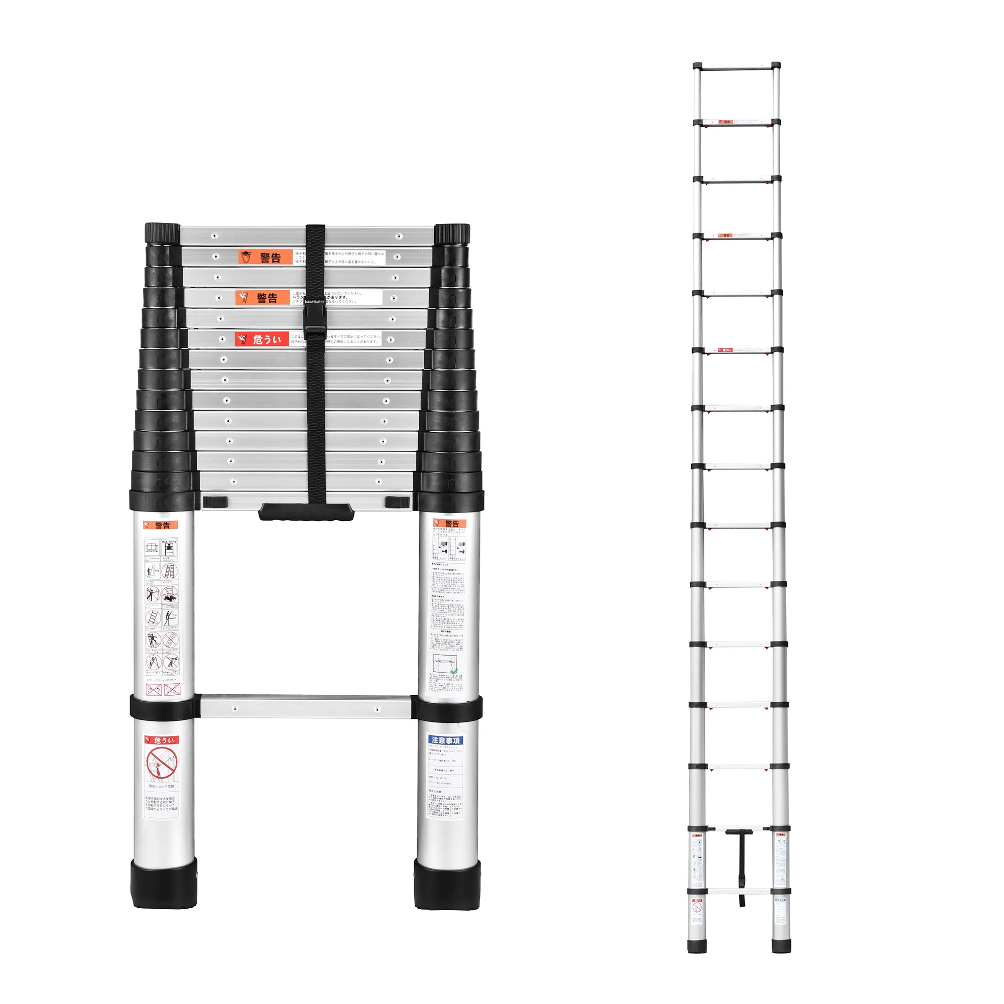 Nuevas escaleras domésticas, escalera telescópica de aluminio azul cielo