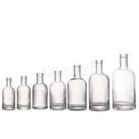 Großhandel Mattschwarze Siebdruck Leere Runde Glasflasche für Olivenöl 200ml 375ml 500ml 750ml 1000ml