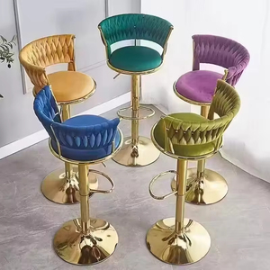 Chaise <span class=keywords><strong>de</strong></span> bar nordique, mobilier <span class=keywords><strong>de</strong></span> comptoir, métal, velours, pivotante, cuir, haute, dorée, moderne, luxe, <span class=keywords><strong>tabouret</strong></span> <span class=keywords><strong>de</strong></span> cuisine, chaises <span class=keywords><strong>de</strong></span> bar pour table <span class=keywords><strong>de</strong></span> bar - Product Image 4