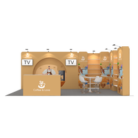 Stand d'exposition modulaire pliable portable 10x20 pieds en aluminium à sublimation thermique, montage rapide sans outils