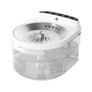 Comedero automático para gatos y perros con sistema de filtración, enchufe estadounidense de 110-240V, diseño sólido redondeado de plástico, pantalla LCD, carga eléctrica - Product Image 2