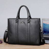 Sacoche en cuir de vachette Trendybay, logo personnalisé, bandoulière simple, imperméable, en cuir véritable pour hommes, bureau, quotidien, affaires, trajets, voyages