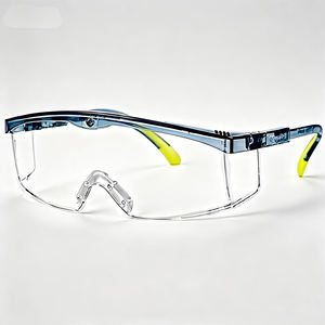 耐衝撃性クリスタルブルーフレーム透明レンズ保護アイシールド安全メガネ - Product Image 2