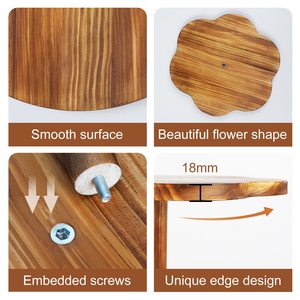 Wooden Multi Tiered Tray <b>Shelf</b> 4 Layers Irregular Shape <b>Desktop</b> Serving Tray For Plants And Desserts - Product Image 4
