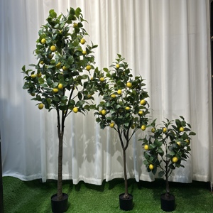 Arbre de citron artificiel durable de haute qualité en mousse, aspect réaliste et naturel, moderne, pour la maison, le jardin, l'intérieur/l'extérieur, les fêtes, Noël - Product Image 1