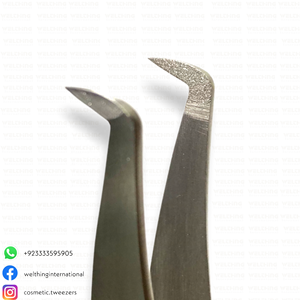 แหนบปลายเพชรรูปตัว L อุปกรณ์ต่อขนตาสแตนเลสออกแบบโลโก้ได้ตามต้องการ - Product Image 2