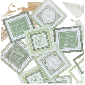 Paquete de 4 Pegatinas de la Serie Jacquard Reprise con Bordes de Estilo Vintage para Decoración de Diarios y Elementos de Collage - Product Image 1