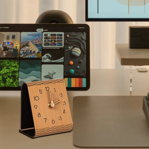 Reloj despertador Digital de cuarzo silencioso Temporizador de madera para dormitorio u oficina Pantalla de aguja para la jubilación escolar o Pascua - Product Image 4