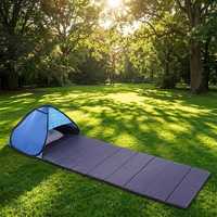 Banc de patio pliable d'extérieur pour le camping, la détente, les voyages, chaise longue portable avec pare-soleil, lit réglable pour hôtel et villa