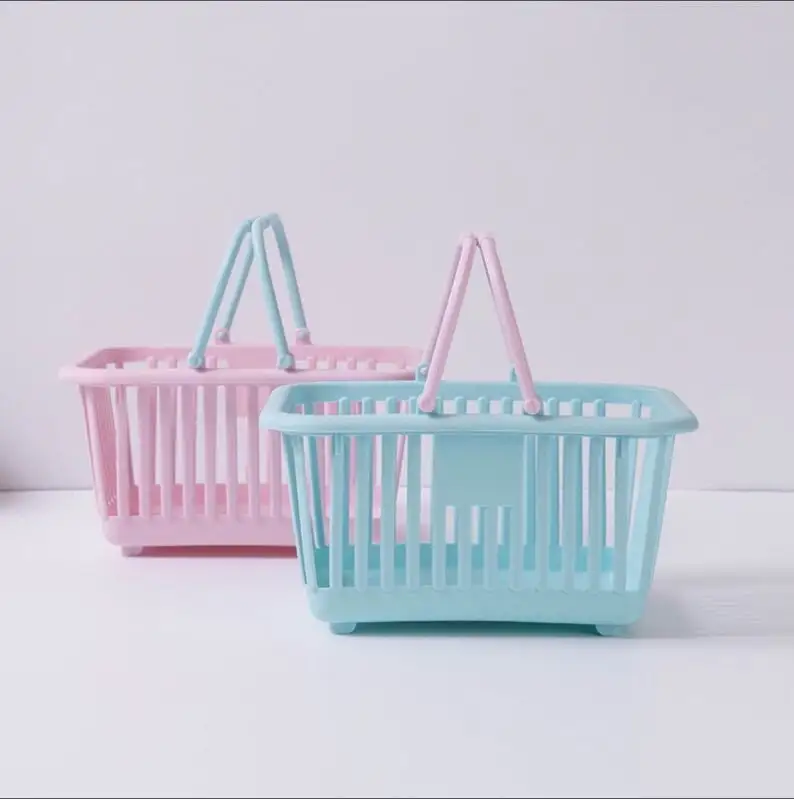 Usine nouveau design panier de rangement panier en plastique avec poignée