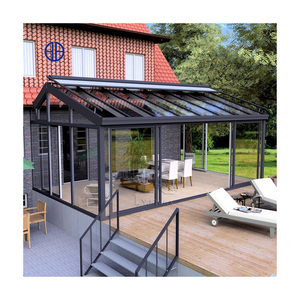 Conception de Chine vente en gros serre en verre double solarium véranda en aluminium véranda de jardin véranda maisons en verre <span class=keywords><strong>toit</strong></span> en verre - Product Image 1