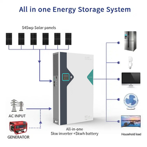 Tất cả trong một dipower <span class=keywords><strong>Lithium</strong></span> điện tường 51.2V năng lượng lưu trữ pin 48V 100AH 5kwh powerwall LiFePO4 biến tần pin năng lượng mặt trời - Product Image 5