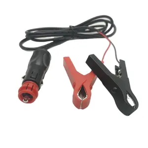 Car connection cable battery clips to cigarette lighter plug cable charging cable