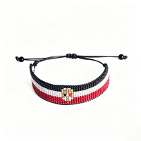 Bracelet tressé personnalisé avec perles de rocaille drapeau national du Royaume-Uni, bracelet ajustable en cordon tressé, bijou souvenir pour fan de sport DIY