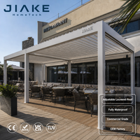 Pergola à lames orientables Jiake avec toit en aluminium réglable, gazebo imperméable pour usage commercial en extérieur dans les restaurants