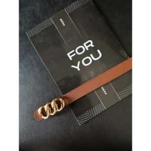 เข็มขัดหนังแท้คุณภาพสูง หนังวัวแท้ หัวเข็มขัดทรงเรขาคณิต ทนทาน เหมาะสำหรับผู้หญิง ใช้ได้กับชุดเดรส กางเกง และเสื้อแจ็คเก็ต - Product Image 1