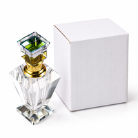Flacon de parfum en cristal facetté de 6 ml vide, avec bouchon carré à col doré, décanter de luxe pour la décoration intérieure, cadeau, verre transparent WDY-0510