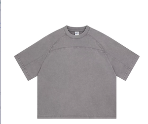 T-shirt à manches courtes pour homme FLOWORA, col rond, logo en relief, coupe classique, tricoté, motif lettres rouges sur le devant - Product Image 2