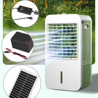 Enfriador de Aire Portátil con Energía Solar, Aire Acondicionado Evaporativo con Control Remoto, Batería de 24V para Camping, Auto, RV, Exteriores