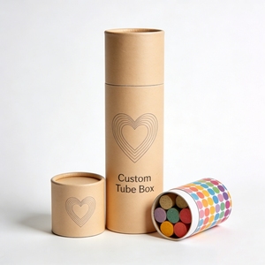 Boîte ronde en papier kraft brun écologique avec couvercle scellé, tube d'emballage cylindrique portable pour le rangement des pinceaux à aquarelle - Product Image 6