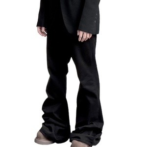 Custom Design Unisex Summer Hip Hop RICK Style Pants BlackTide Drag Floor Wde Leg Flared <strong>Men</strong> <strong>Stretch</strong> Denim Jeans - Product Image 1