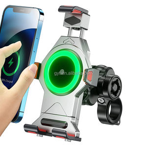 Accessoires de vélo et de moto de haute qualité, amortisseur de chocs, support de téléphone rotatif à 360 degrés, chargeur sans fil 15W avec lumière LED - Product Image 1