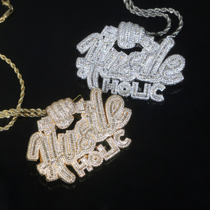 Iced Out Bling Micro Pave 5A CZ joyería Punk Cool Hand Catch Money Hustle <span class=keywords><strong>Holic</strong></span> Hip Hop colgante collar para hombres - Product Image 4