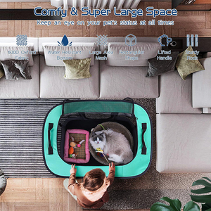 Dog Playpen Foldable Pet <b>Cat</b> Playpen Portable Exercise Tent <b>Crate</b> Shade Cover Indoor Outdoor Travel Camping <b>for</b> Small Animals - Product Image 2